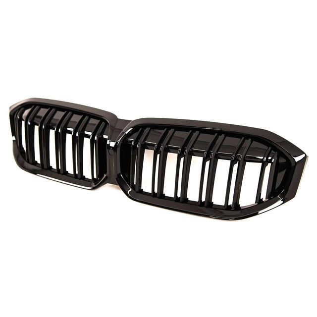Fits BMW 3 Series G20 G21 LCI 2022- Front Kidney Grilles Twin Slats Gloss Black - image 3