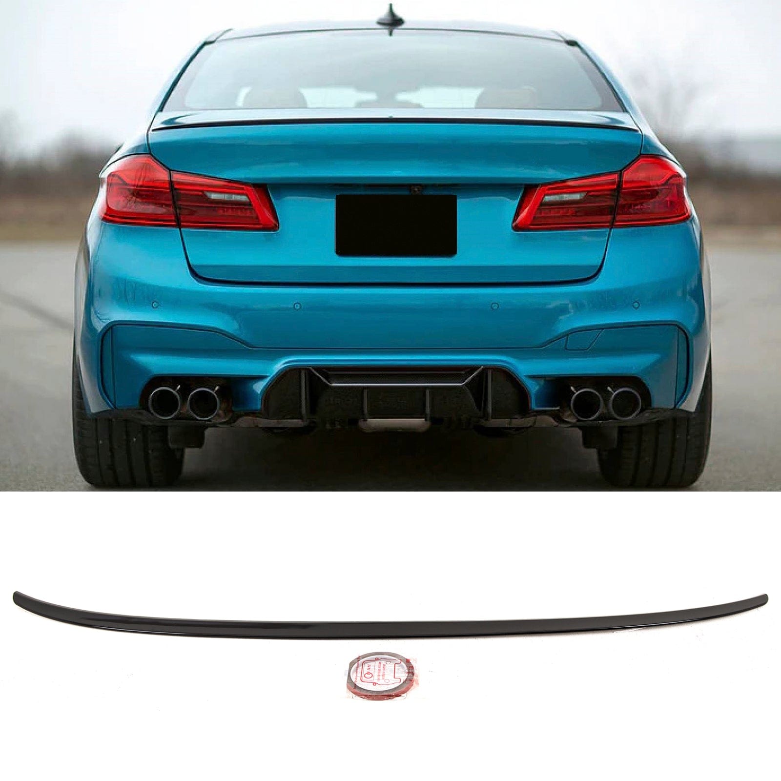 BM5505 BMW 5 Series G30 F90 2017-2023 Rear Boot Trunk Lip Spoiler M5 Style Gloss Black