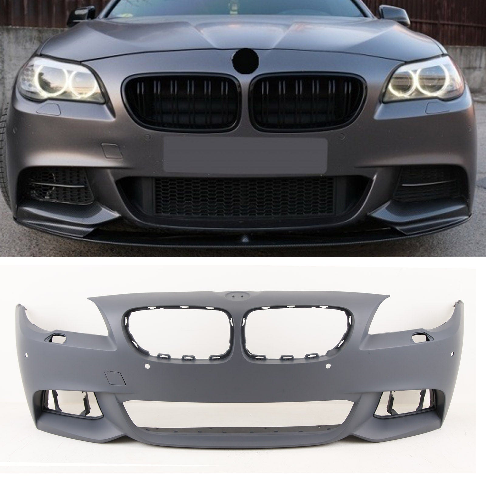BM5516 Fits BMW 5 Series F10 F11 M-Sport 2013-2017 Front Bumper Primed With PDC & Washer Holes