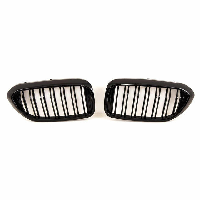 Fits BMW 5 Series G30 G31 Kidney Grilles Twin Double Slats Gloss Black - image 2