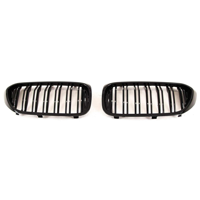 Fits BMW 5 Series G30 G31 Kidney Grilles Twin Double Slats Gloss Black - image 3