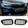 Fits BMW 5 Series G30 G31 Kidney Grilles Twin Double Slats Gloss Black thumbnail