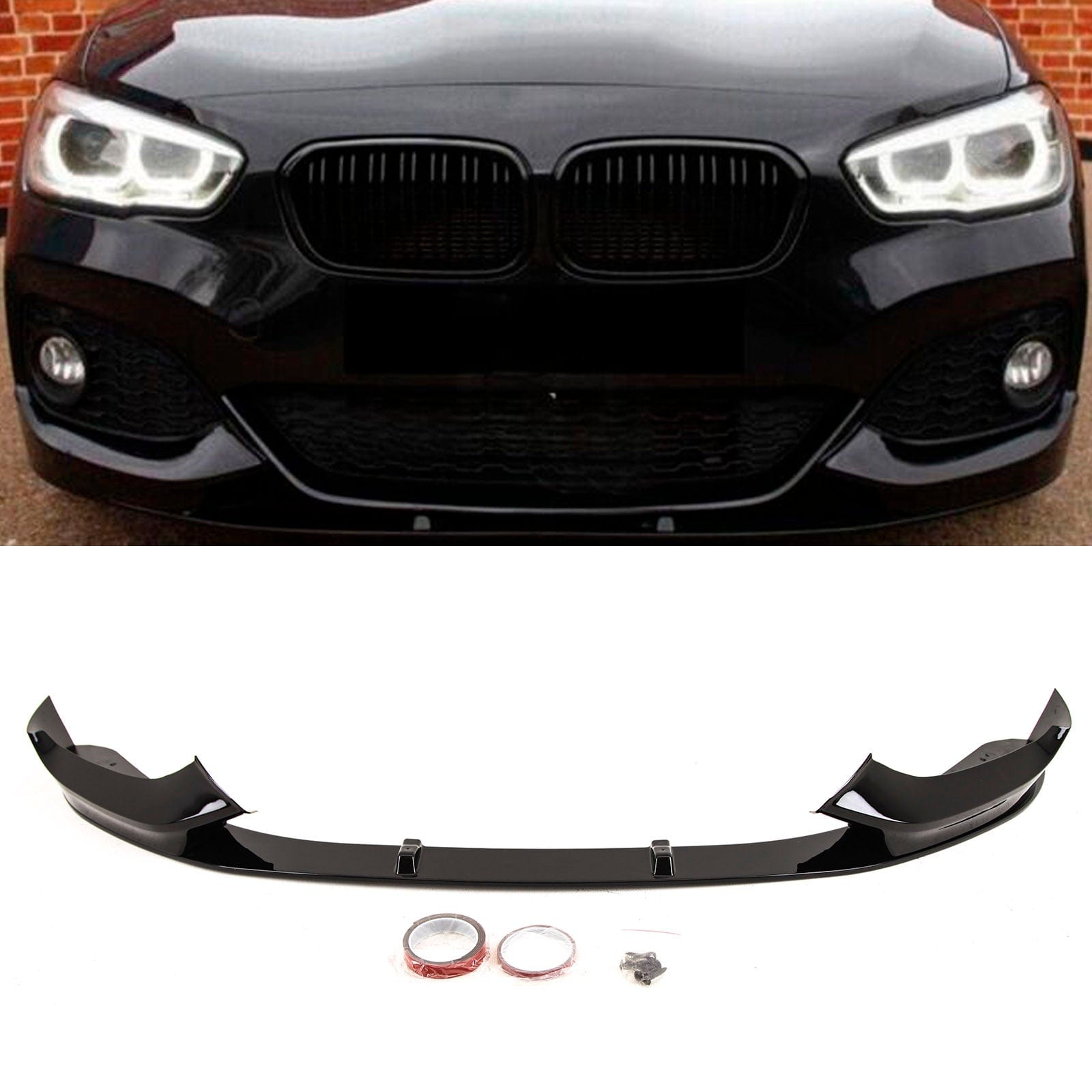 BM5518 Fits BMW 1 Series F20 F21 LCI 2015-2019 Front Lip Spoiler Splitter M Performance Look Gloss Black