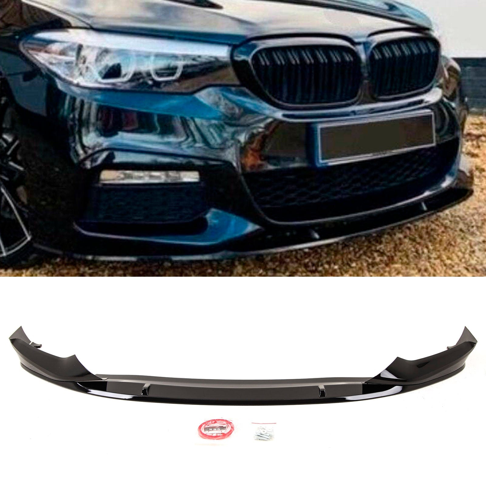 BM5523 Fits BMW 5 Series G30 G31 Front Lip Splitter Spoiler Gloss Black M Performance Style