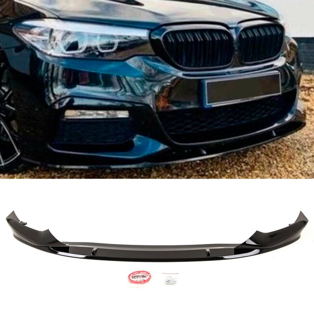 Fits BMW 5 Series G30 G31 Front Lip Splitter Spoiler Gloss Black - image 2