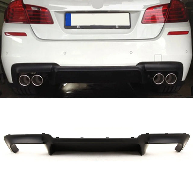 Fits BMW 5 Series F10 F11 2010-2016 Rear Bumper Quad Exhaust Diffuser Mat Black - image 2