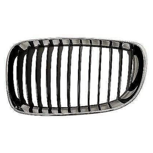 Fits BMW 1 E81 E82 E87 E88 2007-2011 Front Kidney Grille Passenger Side Chrome Frame 12 Slats Black