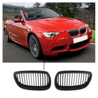 Fits BMW 3 E93 Cabriolet 2006-2010 Front Kidney Grille Mat Black Left+Right
