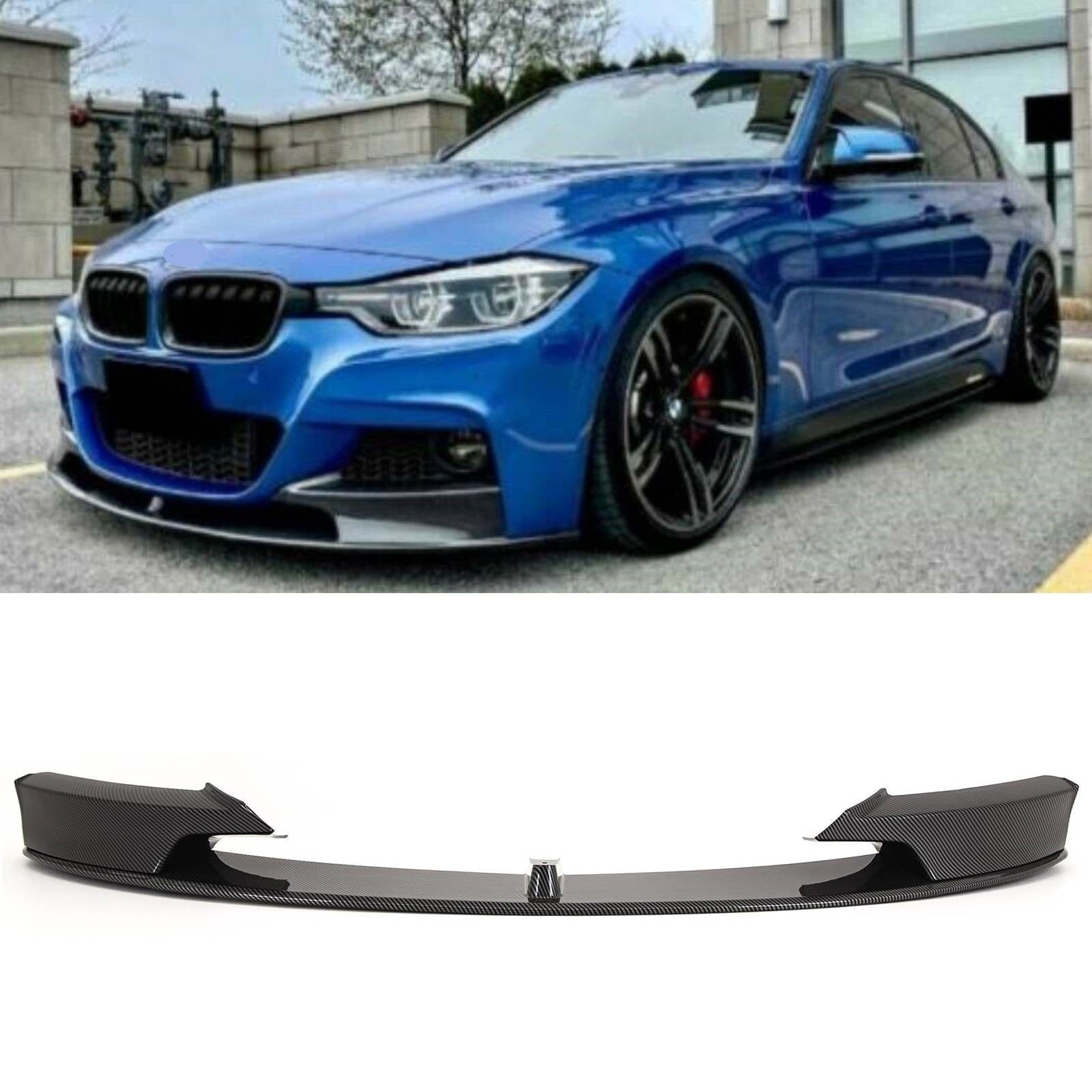 BMW 3 F30 F31 Front Diffuser Splitter M Performance Style Lip Spoiler Carbon Look New