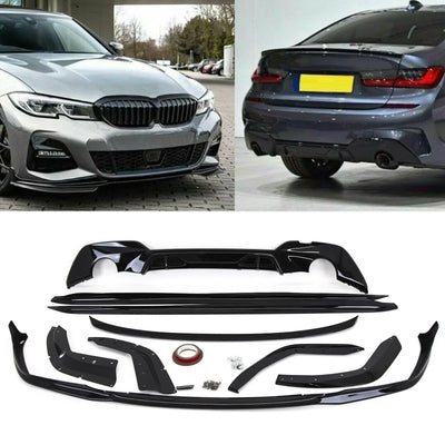 Fits BMW 3 G20 M Performance Style Body Kit Front Lip Splitter Rear Diffuser Side Skirts - tradevehicleparts.co.uk