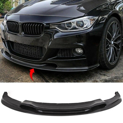 Fits BMW 3 Series F30 F31 M Sport Real Carbon Fibre Front Lip Splitter Varis Style - tradevehicleparts.co.uk