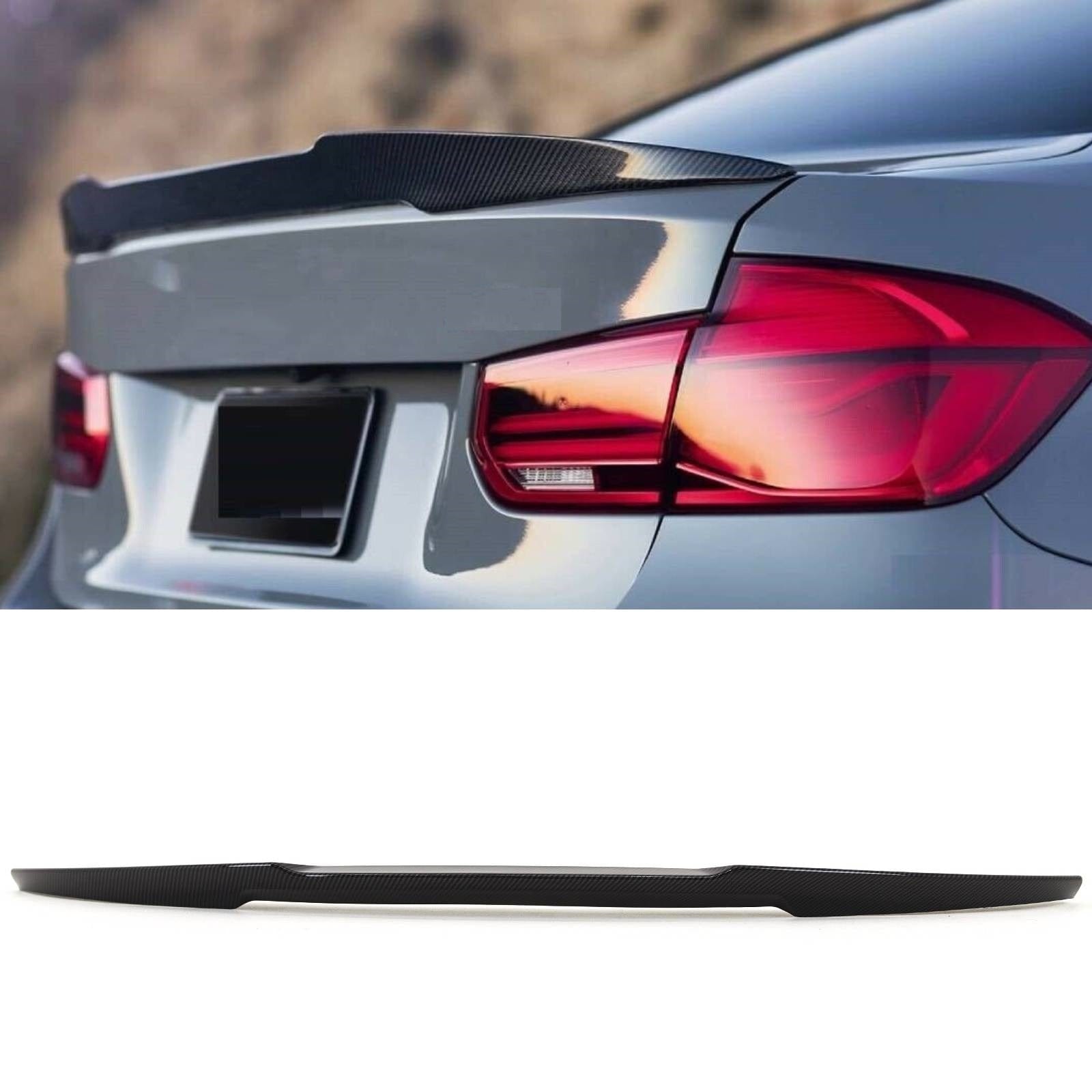 BMW 3 Series F30 F80 M3 M4 Style Rear Trunk Boot Lip Spoiler Carbon Look New