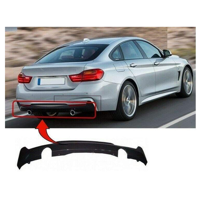 Fits BMW 4 F32 Coupe 2013- Rear Bumper Spoiler Diffuser Twin Exhaust Hole Single Pipe