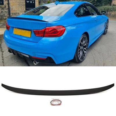 Fits BMW 4 Series Coupe F32 Rear Trunk Boot Lip Spoiler M Performance Style Gloss Black - tradevehicleparts.co.uk