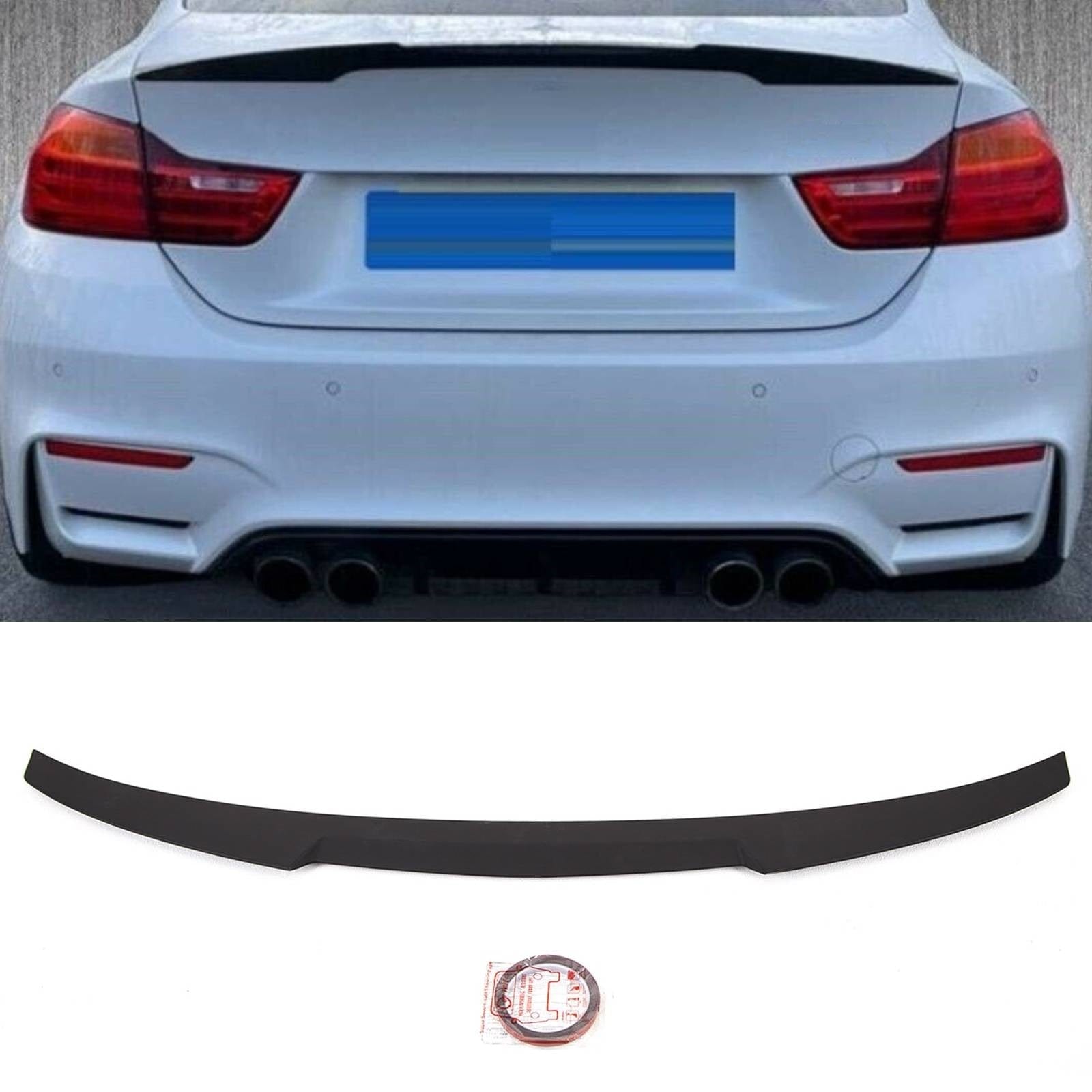 BMW 4 Series F32 Coupe Rear Boot Trunk Lip Spoiler M4 Style Mat Black New