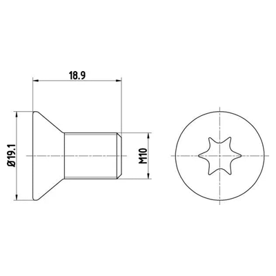 Textar Brake Disc Bolt Screw Front Or Rear M10 Set Of 2 TPM0010 Mintex