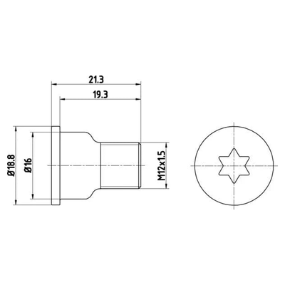 Textar Brake Disc Bolt Screw Front Or Rear M12 Set Of 2 TPM0005 Mintex