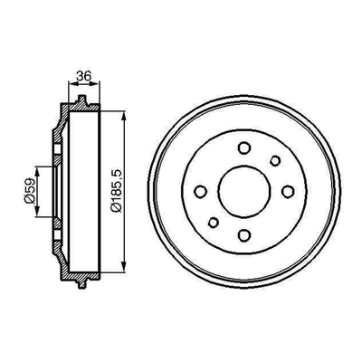 Bosch Brake Drums Pair Rear 0986477055