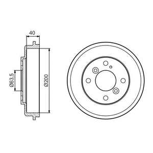 Bosch Brake Drums Pair Rear 0986477240
