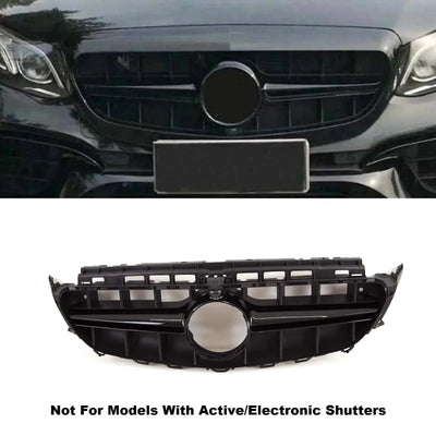 Fits Mercedes E Class W213 S213 C238 A238 2016-20 Front Bumper Grille AMG E63 Style Gloss Black - tradevehicleparts.co.uk
