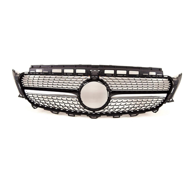 Fits Mercedes E Class W213 S213 C238 A238 2016-2020 Front Bumper Grille Sport Gloss Black W/ Chrome Trim & Pins - image 2