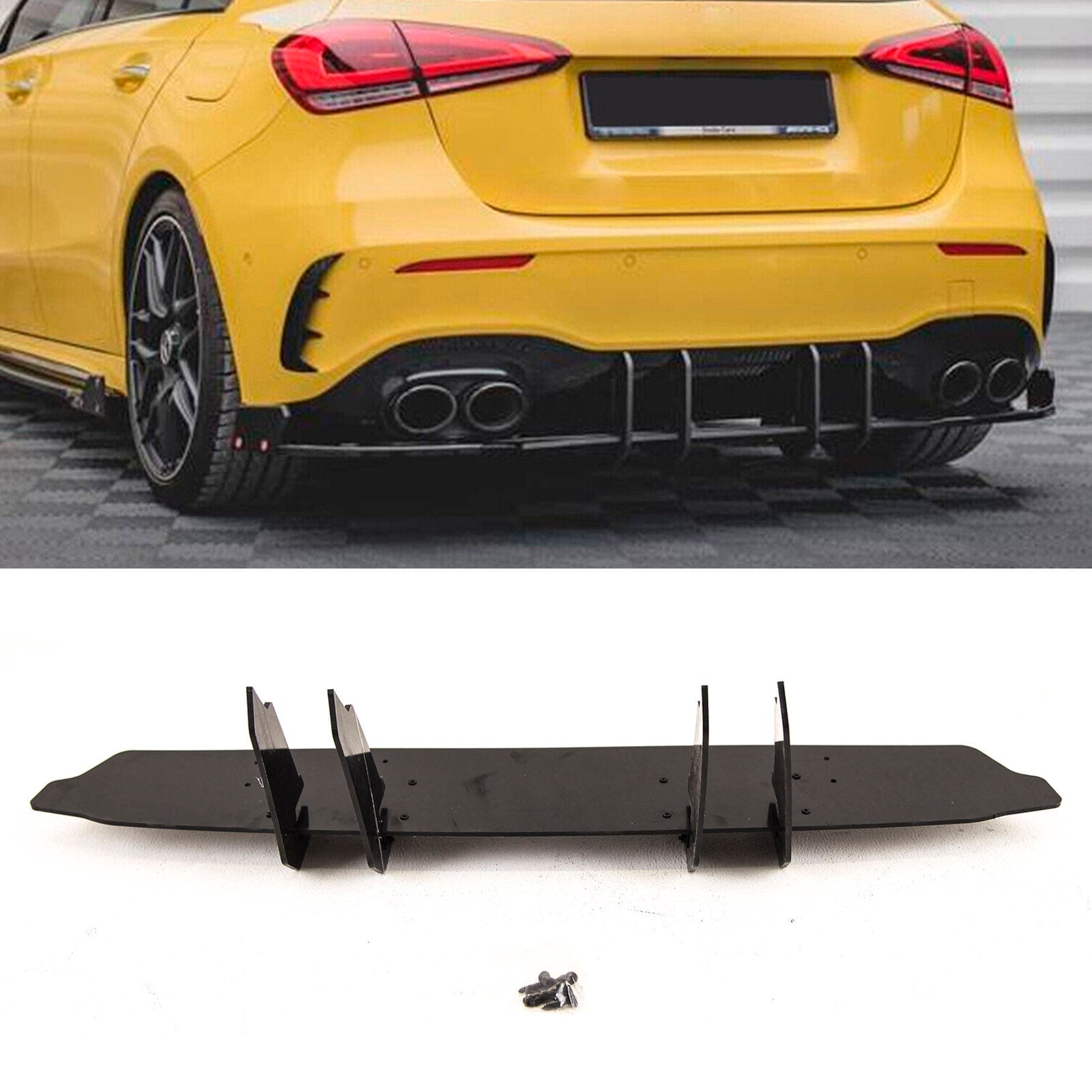 BZ5143 Mercedes A35 A45 AMG A-Class W177 2018-2022 Rear Bumper Blade Style Diffuser Body Kit