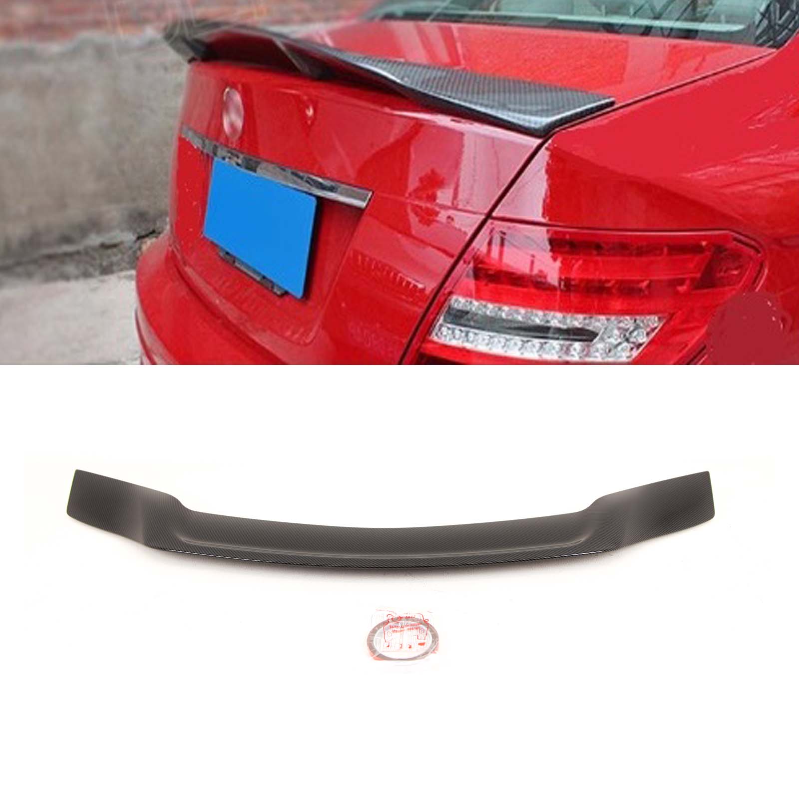 BZ5145 Mercedes C-Class W204 2008-2014 Rear Trunk Boot Spoiler Renntech Style Carbon Look