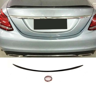 Fits Mercedes C-Class W205 2014-2021 Rear Trunk Boot Lip Spoiler AMG C63 Style Gloss Black - tradevehicleparts.co.uk