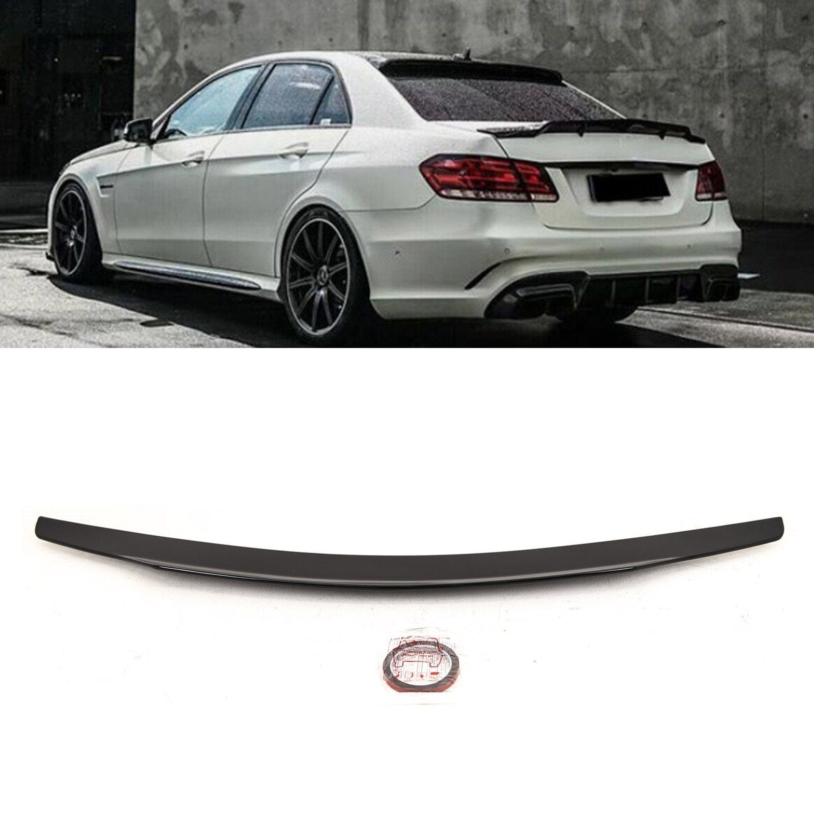 Fits Mercedes E-Class W212 AMG 2009-2016 Rear Trunk Boot Lip Spoiler PSM Style Gloss Black
