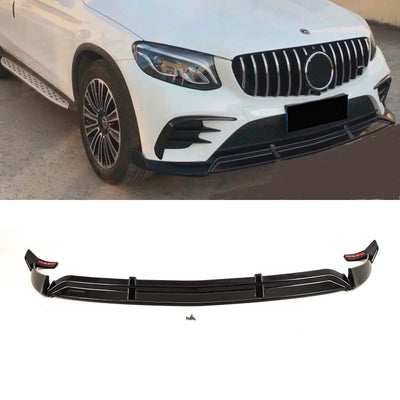 Fits Mercedes GLC X253 C253 2015-2019 Front Lip Splitter Spoiler AMG Brabus Style Gloss Black - tradevehicleparts.co.uk