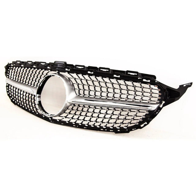 Fits Mercedes C Class W205 2014-2018 Front Bumper Grille Sport Gloss Black & Chrome - image 4