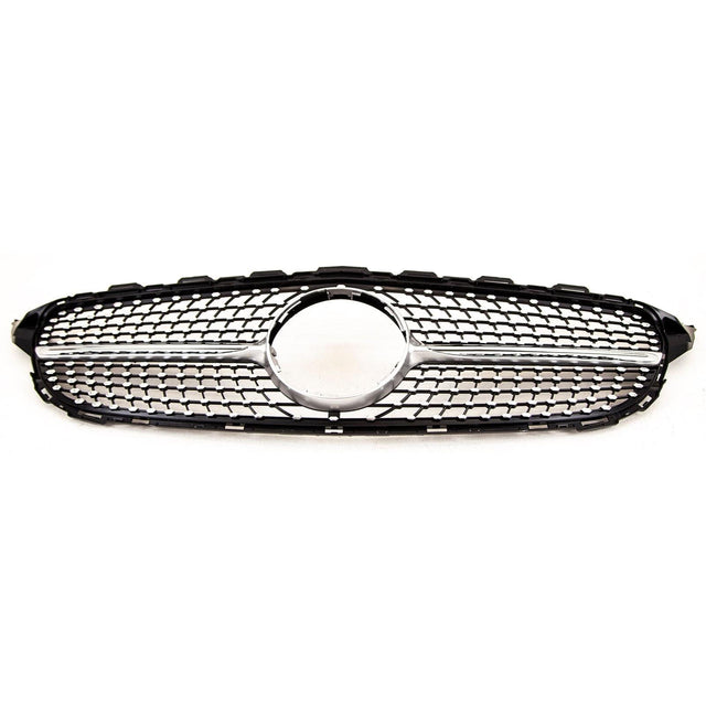 Fits Mercedes C Class W205 2014-2018 Front Bumper Grille Sport Gloss Black & Chrome - image 5
