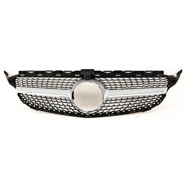 Fits Mercedes C Class W205 2014-2018 Front Bumper Grille Chrome & Black Sport - image 2