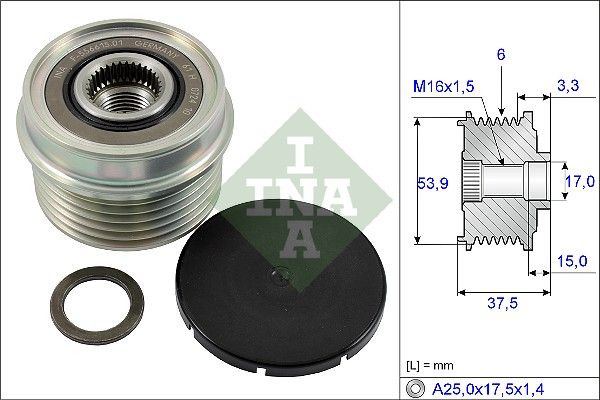 INA Overrunning Alternator Pulley 535022310 - image 2