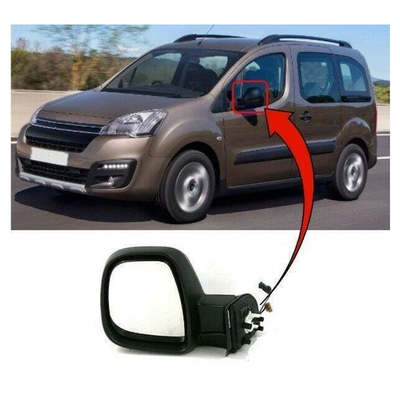 Fits Citroen Berlingo 2012-2018 Door Wing Mirror Heated Electric Black Passenger Side 5Pin