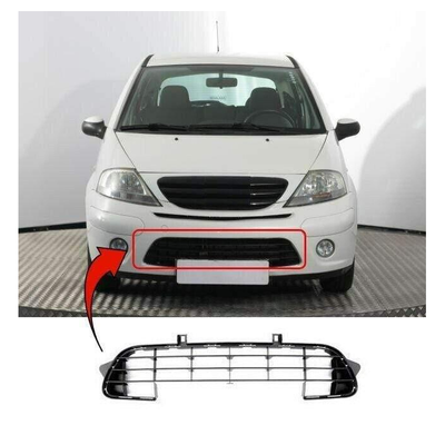 Fits Citroen C3 2005-2009 Front Lower Centre Bumper Grille Mat-Black Not Vtr Models