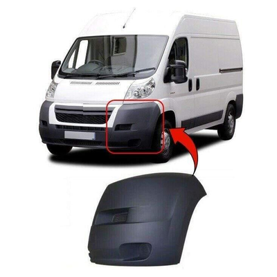 Fits Citroen Relay 2006-2014 Front Bumper End Corner Black Textured Left Side