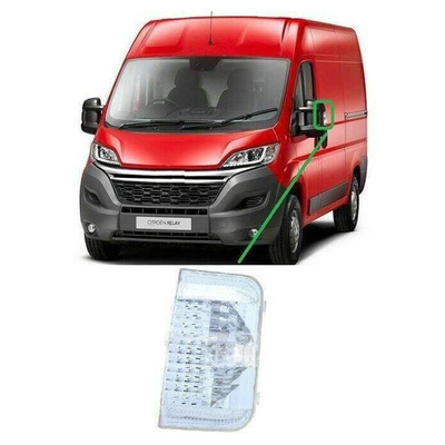 Fits Citroen Relay 2006- Door Wing Mirror Indicator Clear Lens Passenger Side