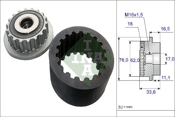 INA Overrunning Alternator Pulley 535018610 - image 2