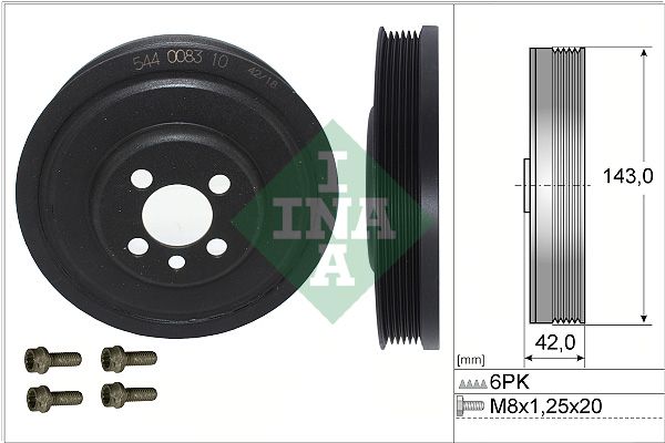 INA Crankshaft Belt Pulley Set 544008320 - image 2