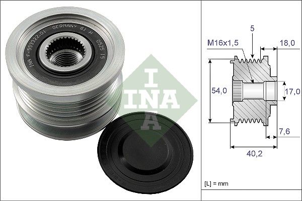 INA Overrunning Alternator Pulley 535014310 - image 2