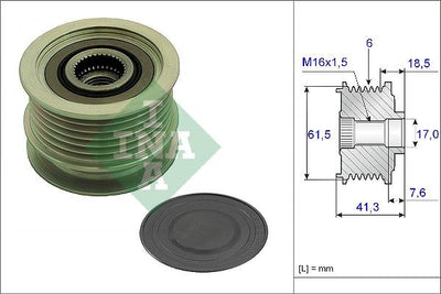 INA Overrunning Alternator Pulley 535023410