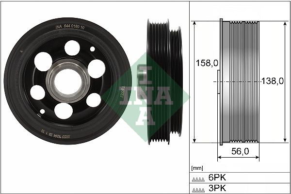 INA Crankshaft Pulley (tvd) 544018010 - image 2