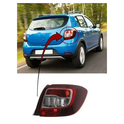 Fits Dacia Sandero Stepway 2013-2017 Rear Light Lamp Black Type Driver Side