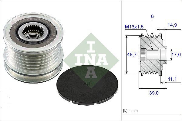 INA Overrunning Alternator Pulley 535005010 - image 2