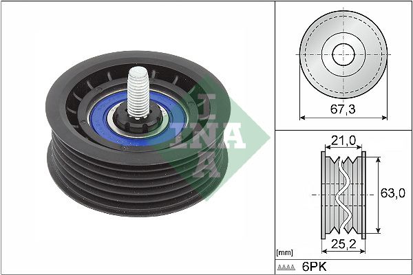 INA Drive Belt Deflection Guide Pulley 532090610 - image 2