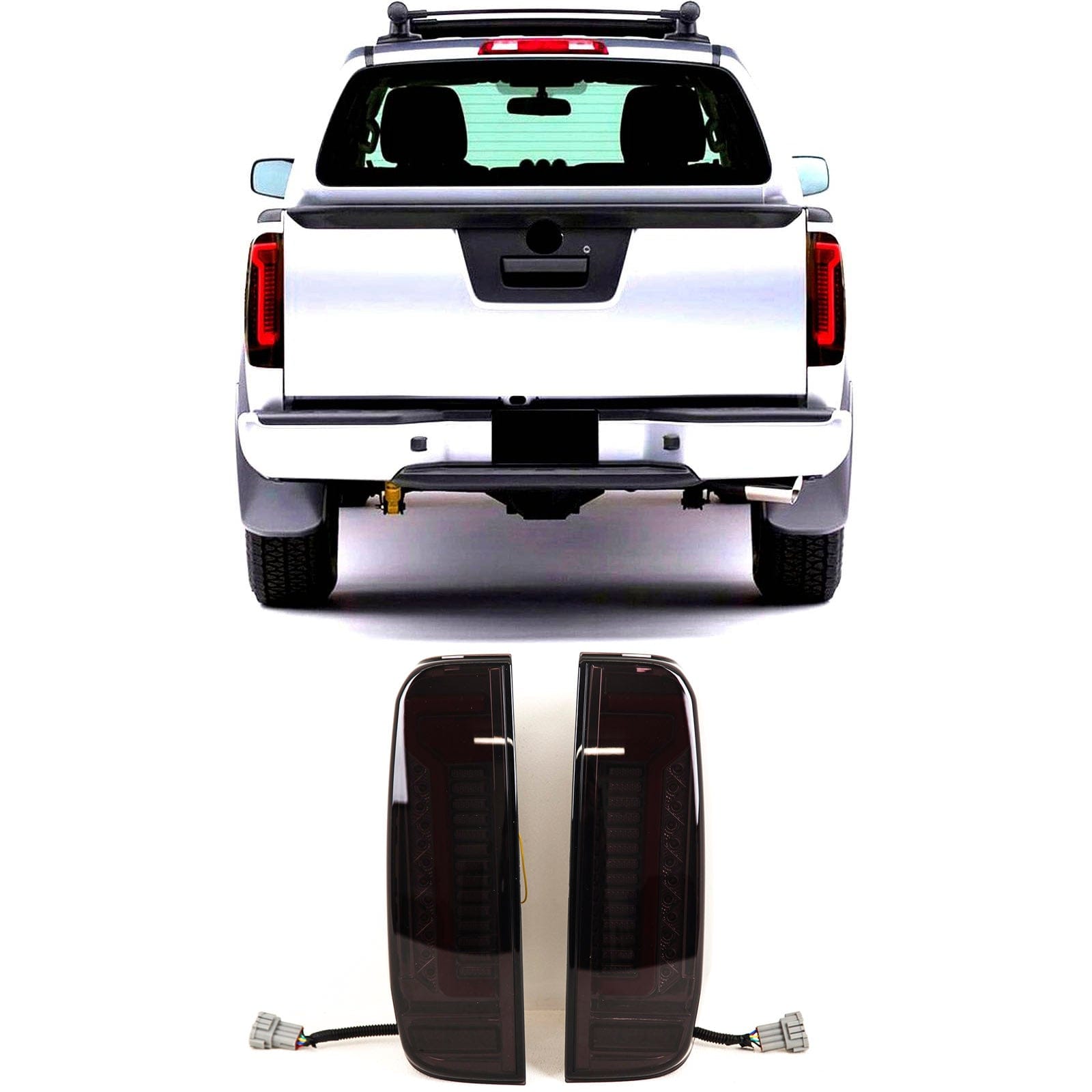 DS5090 For Nissan Navara D40 2005-2015 Rear Tail Light Lamp LED Dynamic Smoked Pair