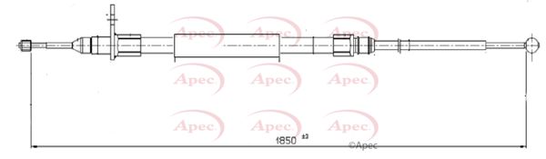 Apec Handbrake Cable CAB1597 - image 2