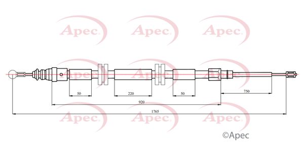 Apec Handbrake Cable CAB1749 - image 2
