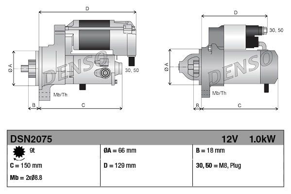 Denso Starter Motor DSN2075 - image 3